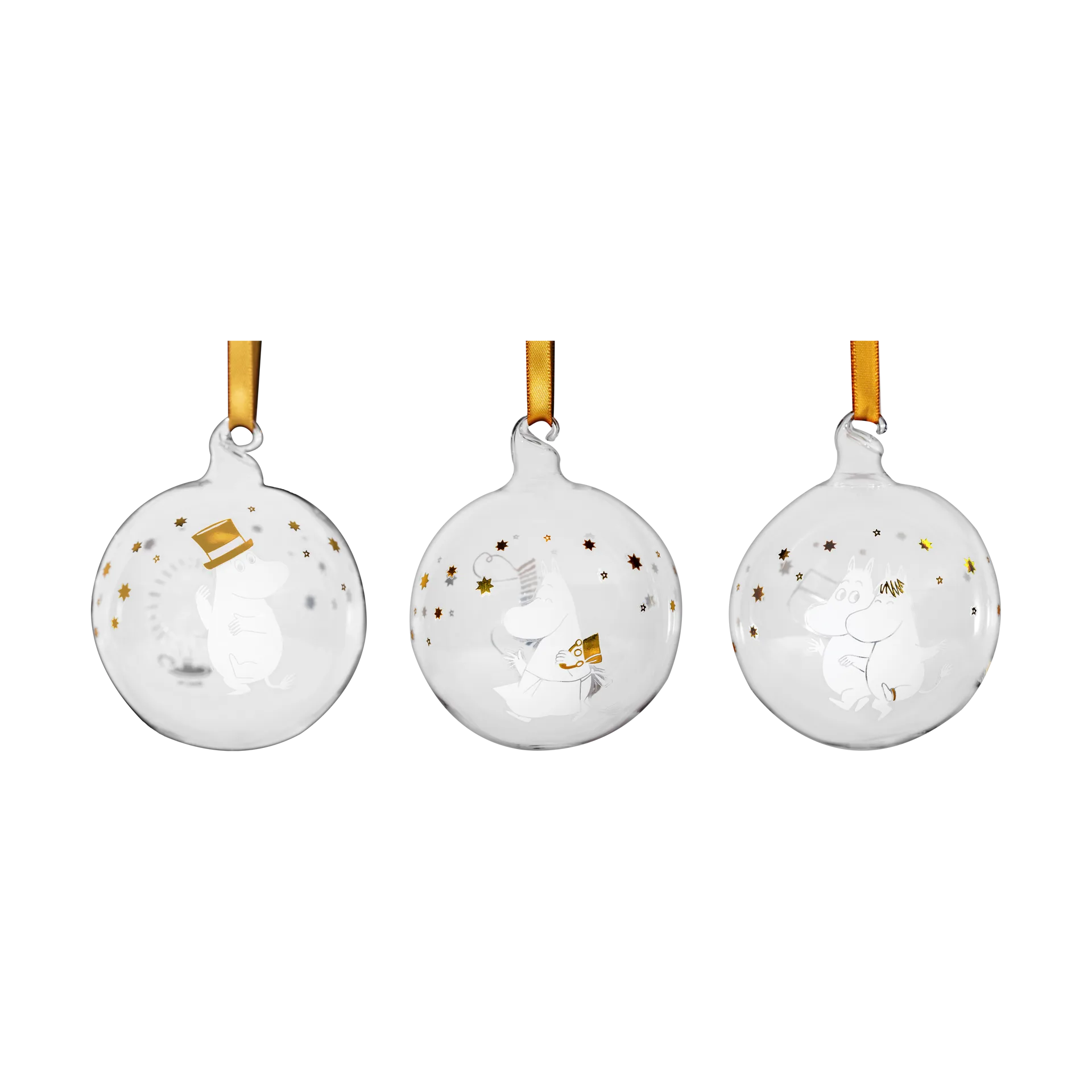 Mumin julgranskula Ø7 cm 3 delar, Sparkling stars Muurla