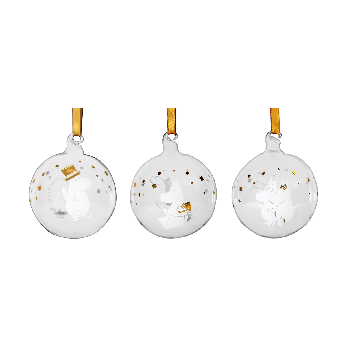 Muurla Mumin julgranskula 7 cm 3 delar Sparkling stars