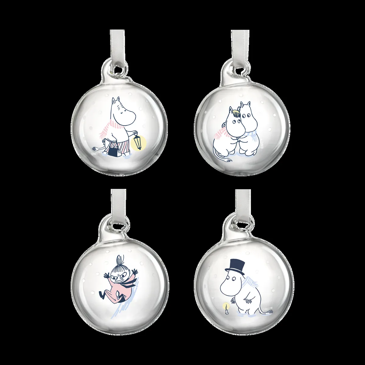 Muurla Mumin julkula Ø5 cm 4-pack Let it snow