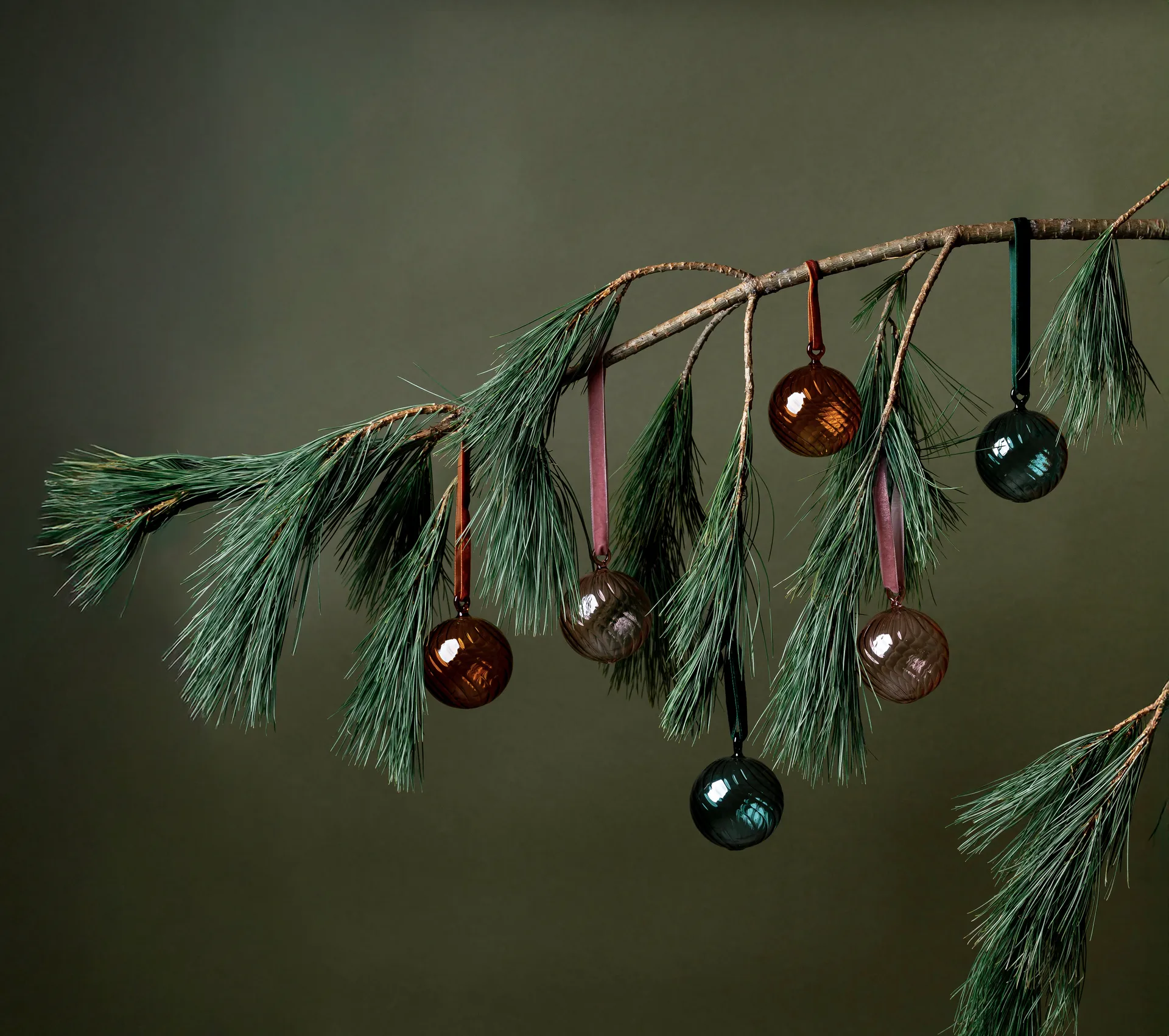 Muurla julgranskula Ø6 cm, Amber Muurla