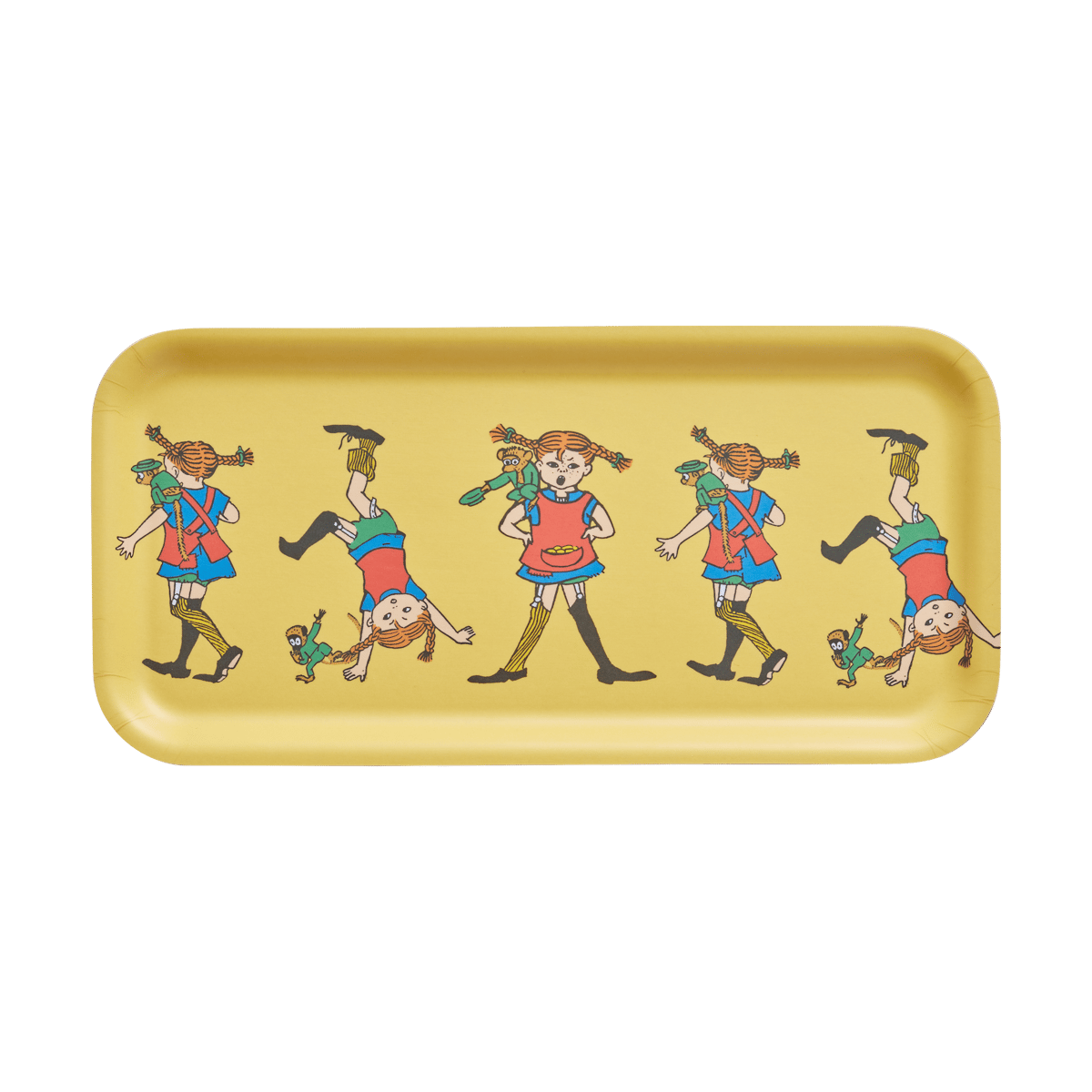 Muurla Pippi bricka 13x27 cm Pippi Longstocking | Skandinavisk Design | Brickor | Gul