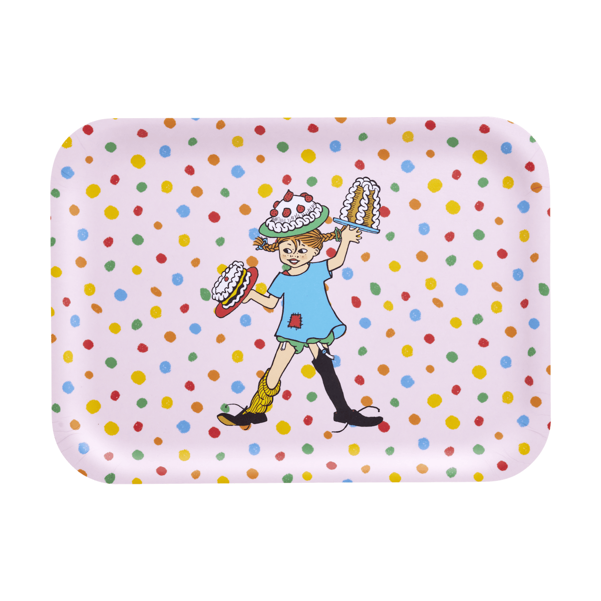 Muurla Pippi bricka 20x27 cm Födelsedag | Skandinavisk Design | Brickor | Rosa