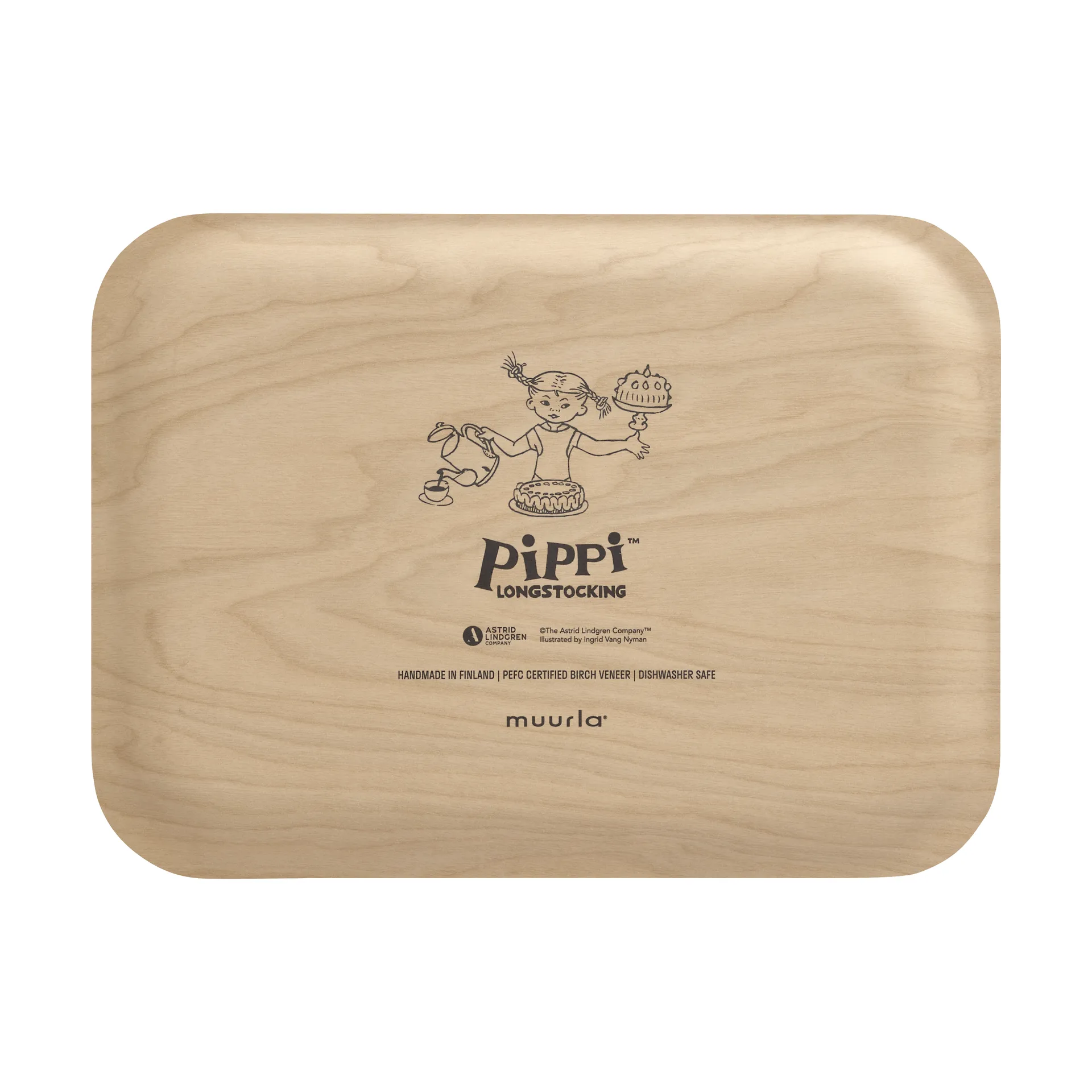 Pippi bricka 20x27 cm, Födelsedag Muurla