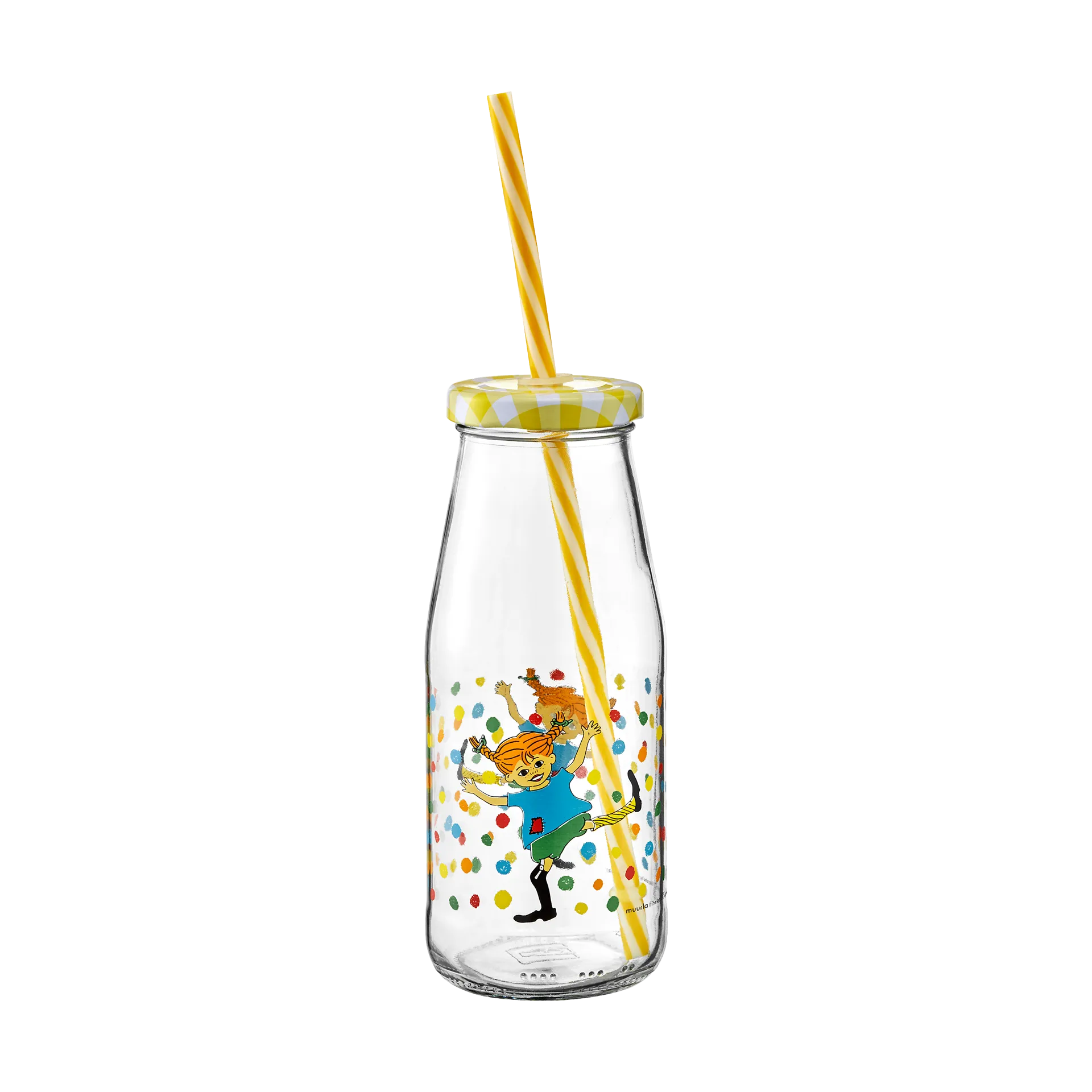 Pippi flaska med lock och sugrör 4,5 dl, Hoppsansa Muurla