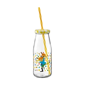 Pippi flaska med lock och sugrör 4,5 dl - Hoppsansa - Muurla