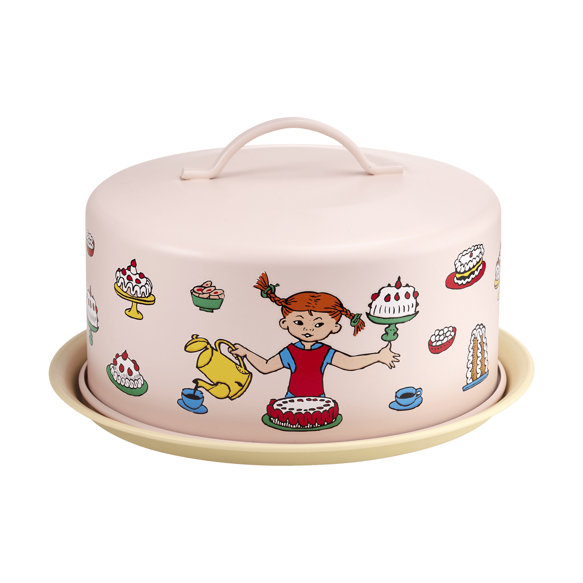 Muurla Pippi kakfat med kupol Födelsedag | Skandinavisk Design | Tårtfat & Kakfat | Rosa