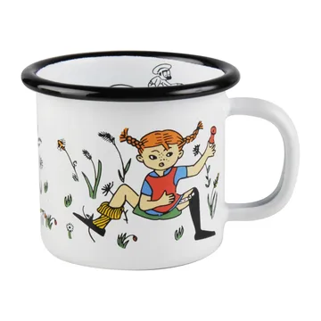 Pippi och Herr Nilsson emaljmugg 1,5 dl - Vit - Muurla