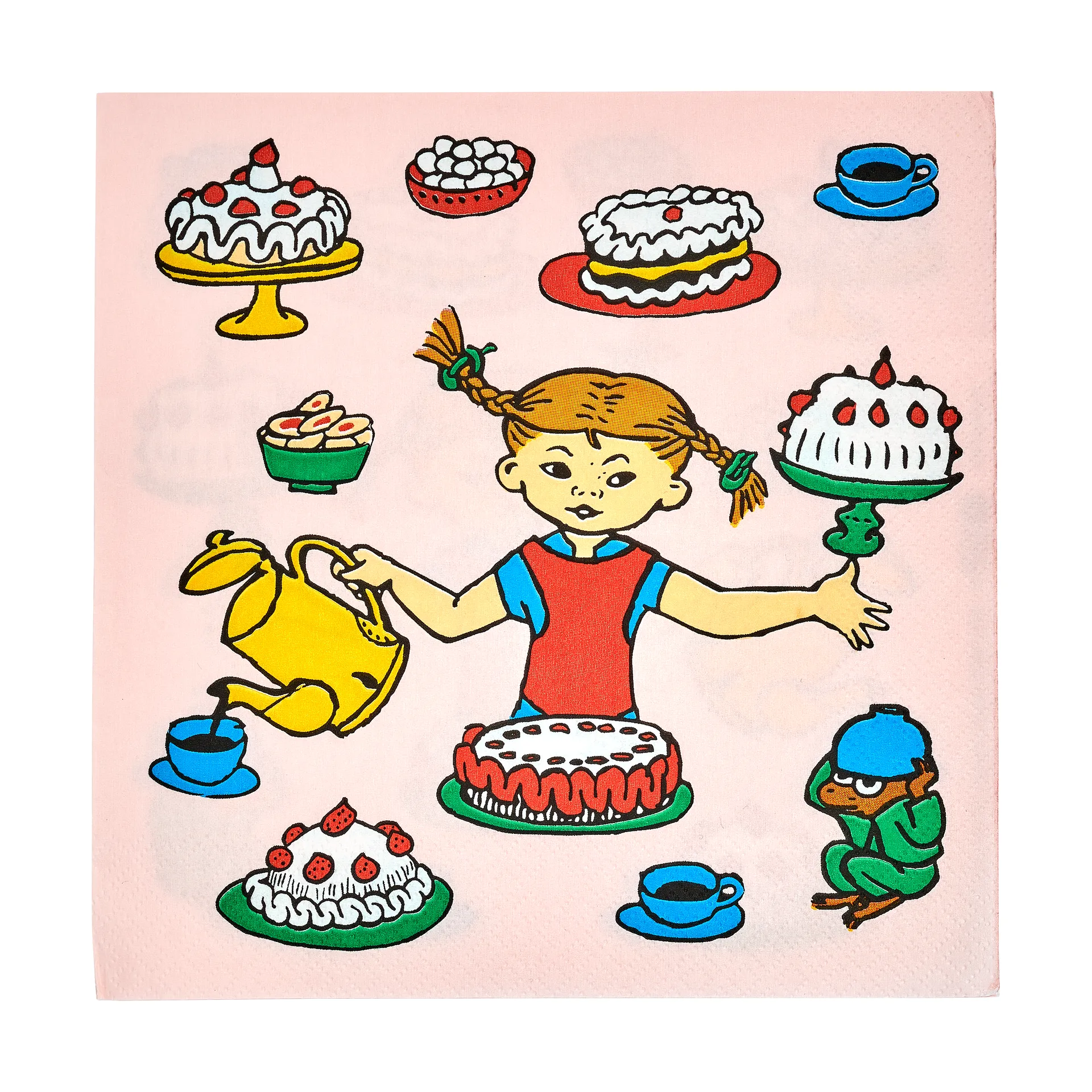 Pippi servetter 33x33 cm 20-pack, Födelsedag Muurla