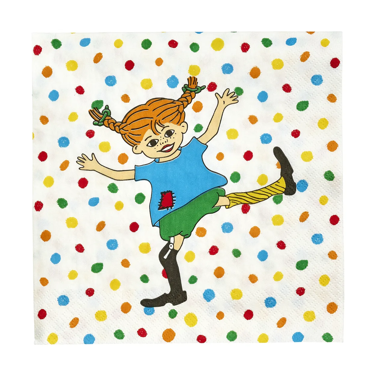 Muurla Pippi servetter 33x33 cm 20-pack Hoppsansa | Skandinavisk Design | Servetter | Vit