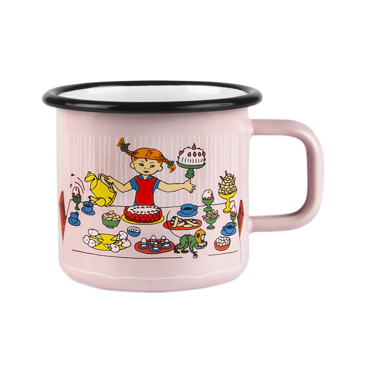 Muurla Pippis födelsedag emaljmugg 3,7 dl Rosa | Skandinavisk Design | Kaffekoppar | Rosa