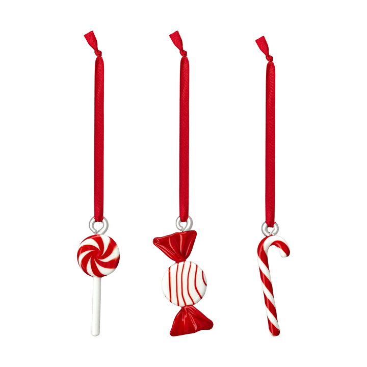 Sweets juldekoration 3-pack - Röd - Muurla