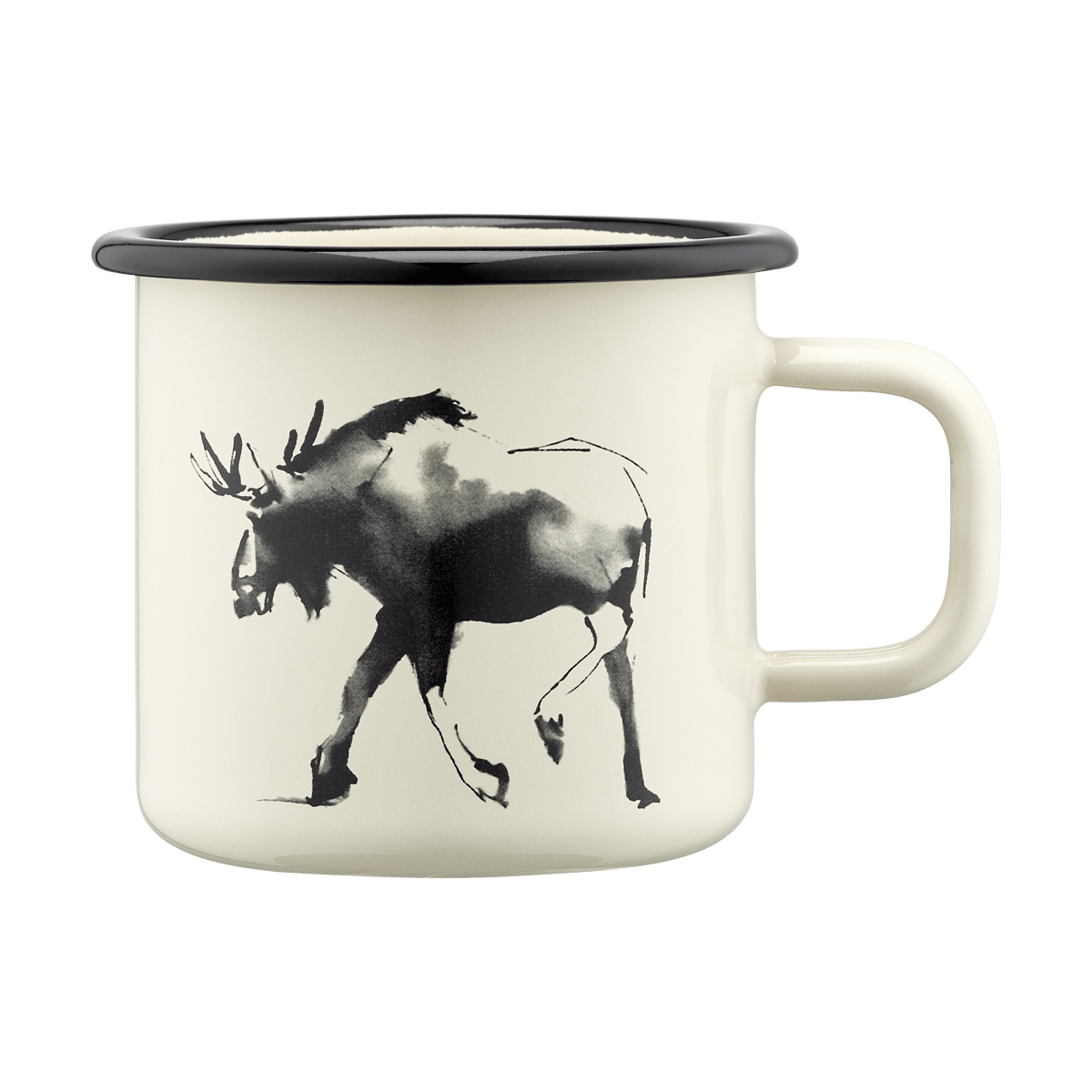 Muurla Teemu Järvi x Muurla emaljmugg 37 cl Älg | Skandinavisk Design | Kaffekoppar | Vit