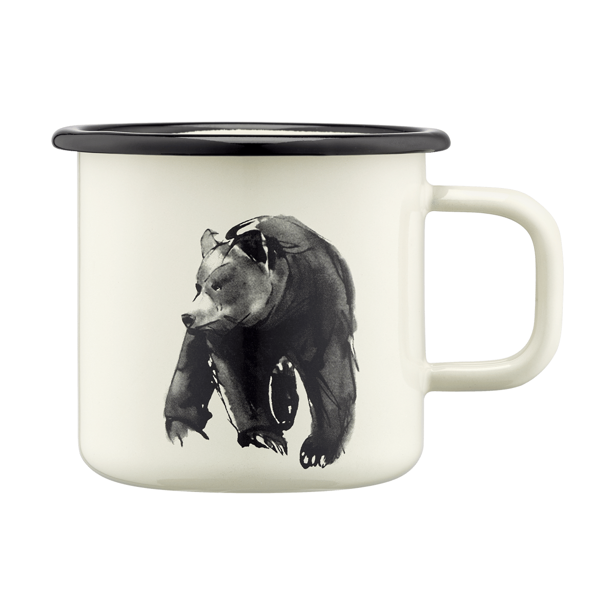 Muurla Teemu Järvi x Muurla emaljmugg 37 cl Björn | Skandinavisk Design | Kaffekoppar | Vit