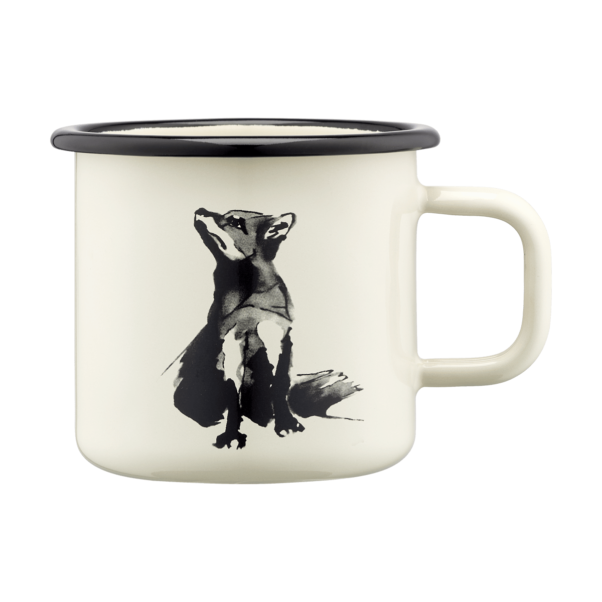 Muurla Teemu Järvi x Muurla emaljmugg 37 cl Räv | Skandinavisk Design | Kaffekoppar | Vit