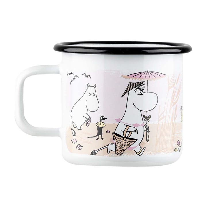 The Beach Retro emaljmugg 37 cl, White Muurla
