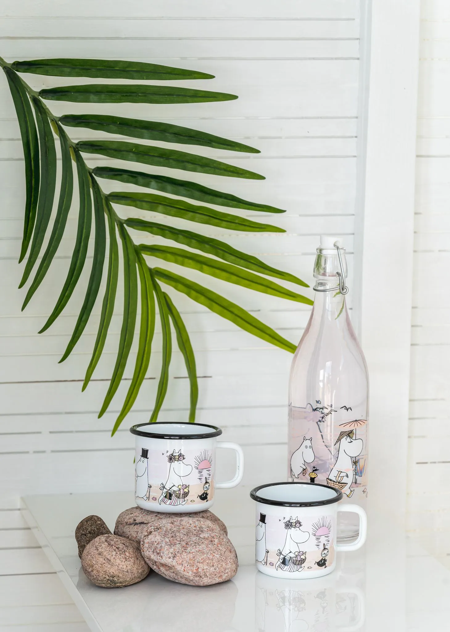 The Beach Retro emaljmugg 37 cl, White Muurla