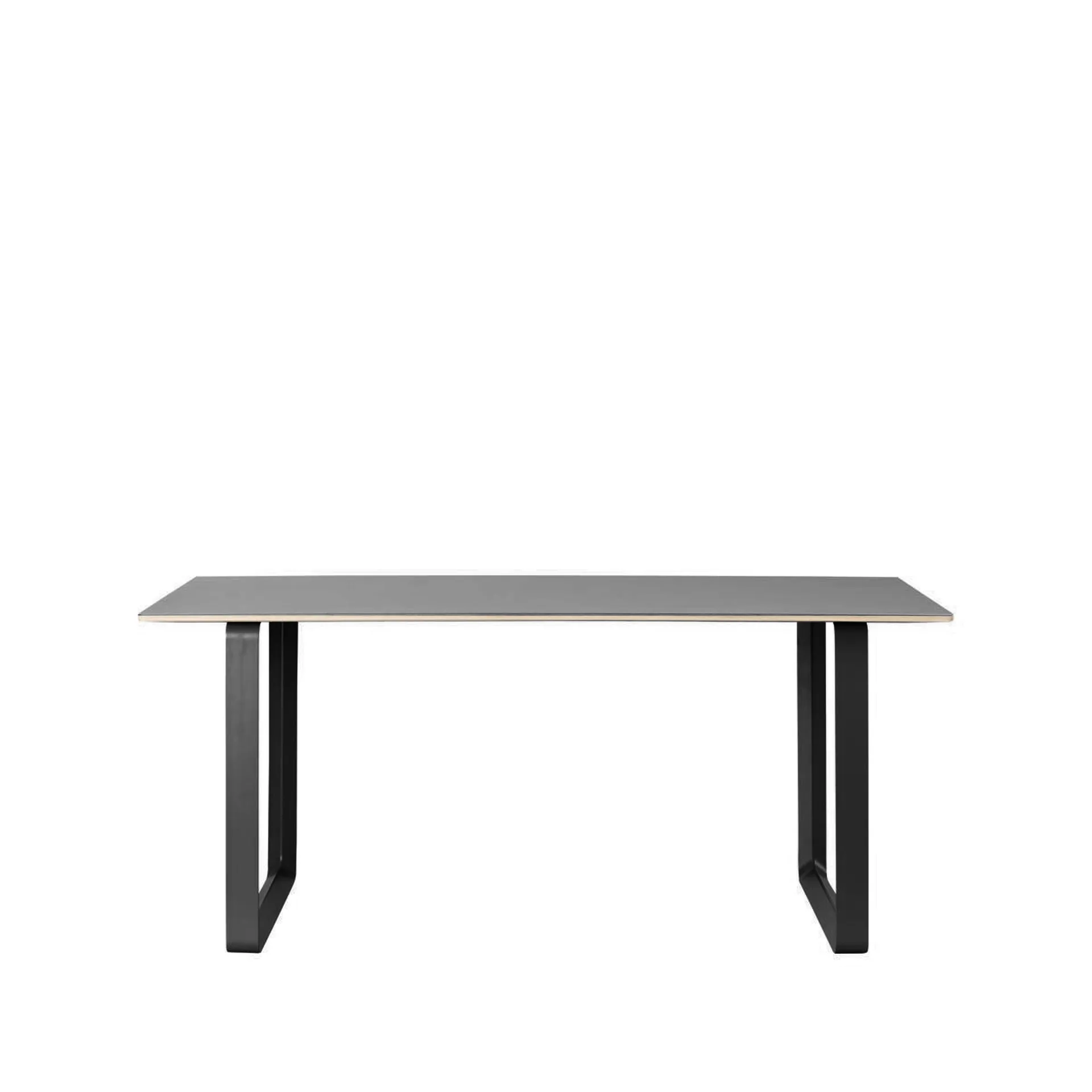 70/70 matbord 170x85 cm, Black linoleum-Plywood-Black Muuto