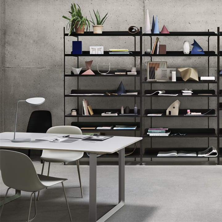 70/70 matbord 170x85 cm, Black linoleum-Plywood-White Muuto