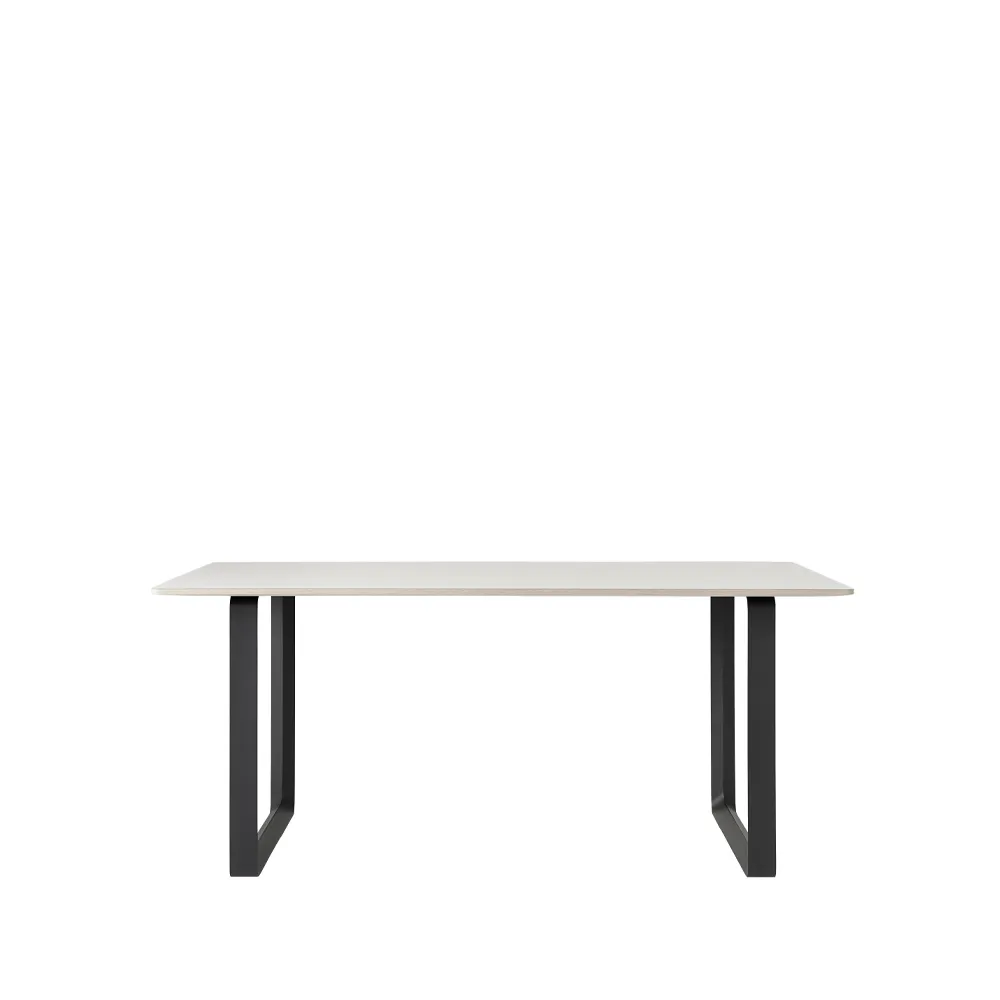 70/70 matbord 170x85 cm, White laminate-Plywood-Black Muuto