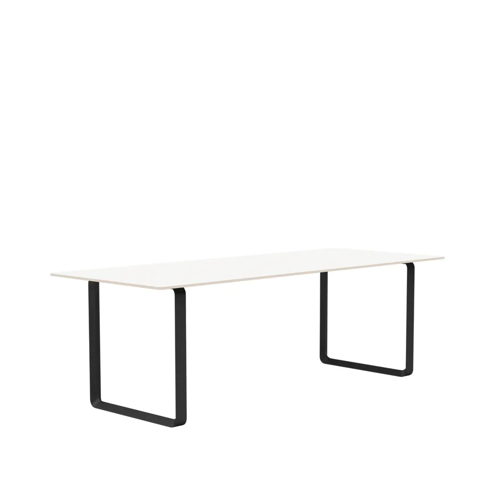 Muuto 70/70 matbord 225x90 cm White laminate-Plywood-Black