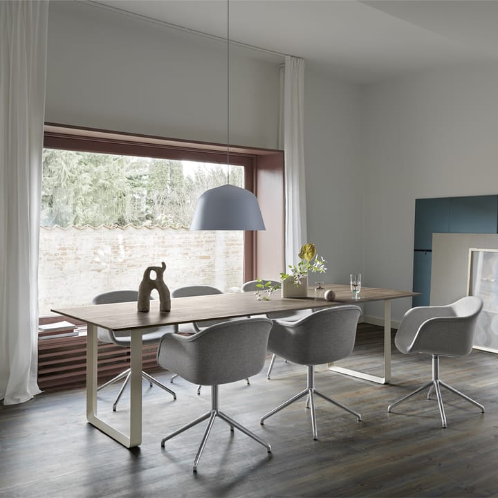 70/70 matbord 255x108 cm, Black linoleum-Plywood-White Muuto
