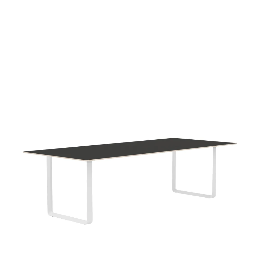 Muuto 70/70 matbord 255x108 cm Black linoleum-Plywood-White