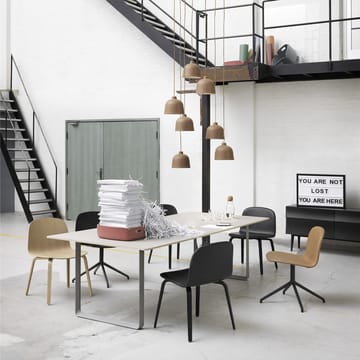 70/70 matbord 255x108 cm - Oak veener-Plywood-Black - Muuto