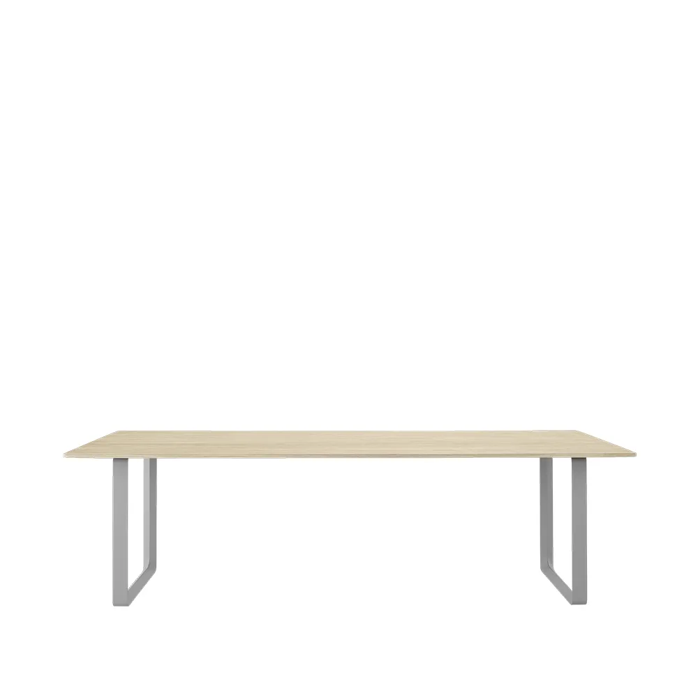 70/70 matbord 255x108 cm, Solid oak-Grey Muuto