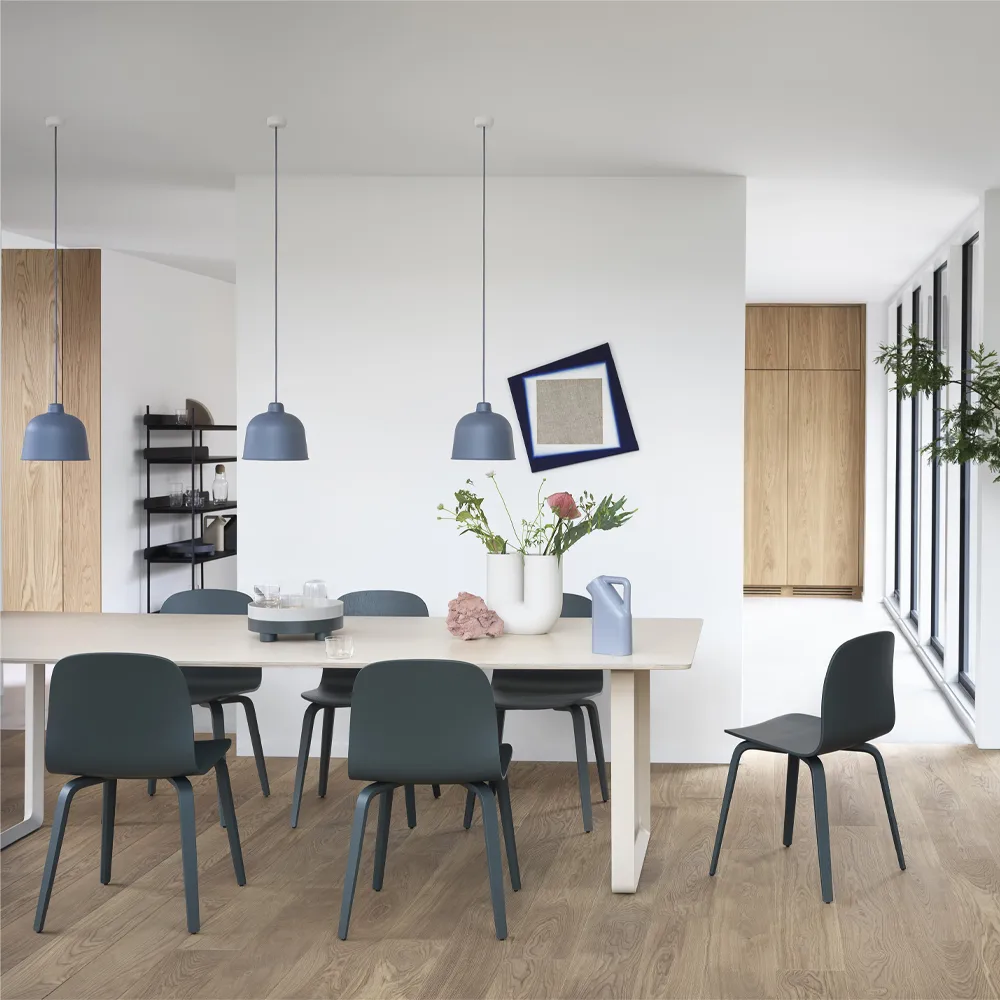 70/70 matbord 255x108 cm, Solid oak-Grey Muuto