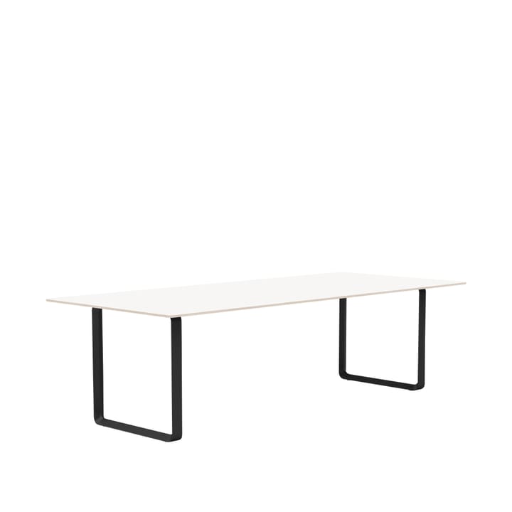 70/70 matbord 255x108 cm - White laminate-Plywood-Black - Muuto