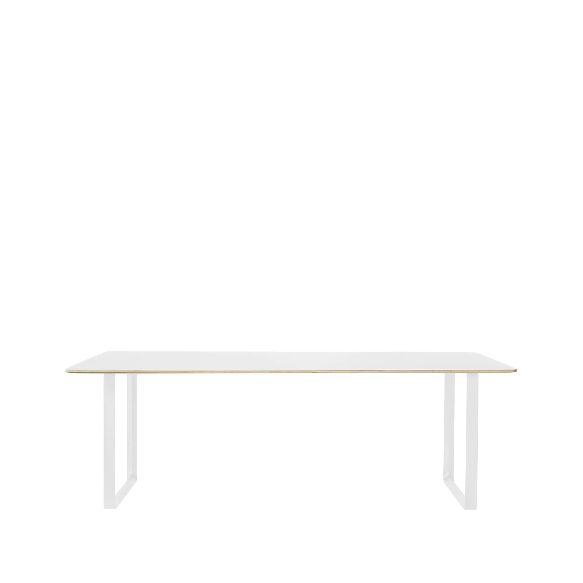 70/70 matbord 255x108 cm, White laminate-Plywood-White Muuto