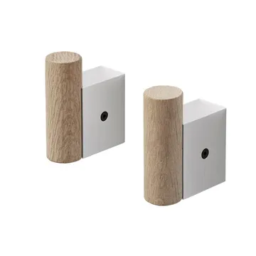 Attach klädhängare 2-pack - Oak-Aluminum - Muuto