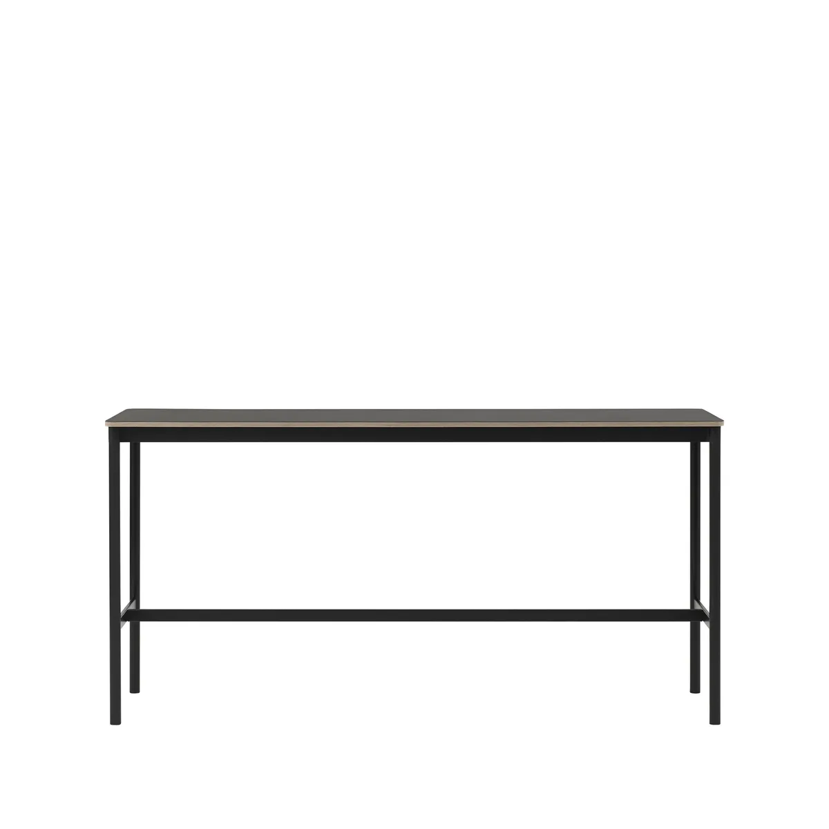 Muuto Base High barbord black linoleum, svart stativ, plywoodkant, b50 l190 h95