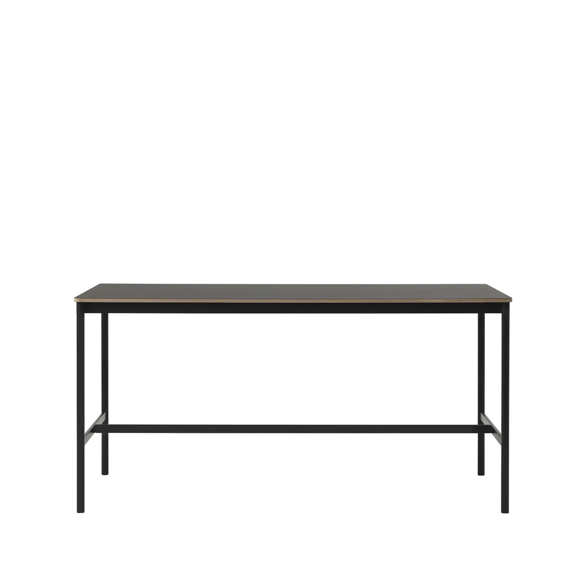 Muuto Base High barbord black linoleum, svart stativ, plywoodkant, b85 l190 h95