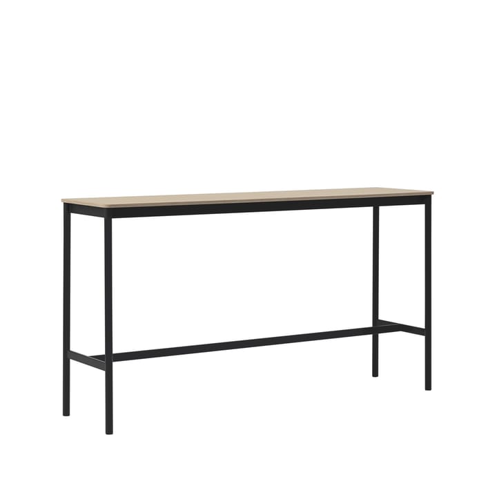 Base High barbord - oak, svart stativ, plywoodkant, b50 l190 h105 - Muuto