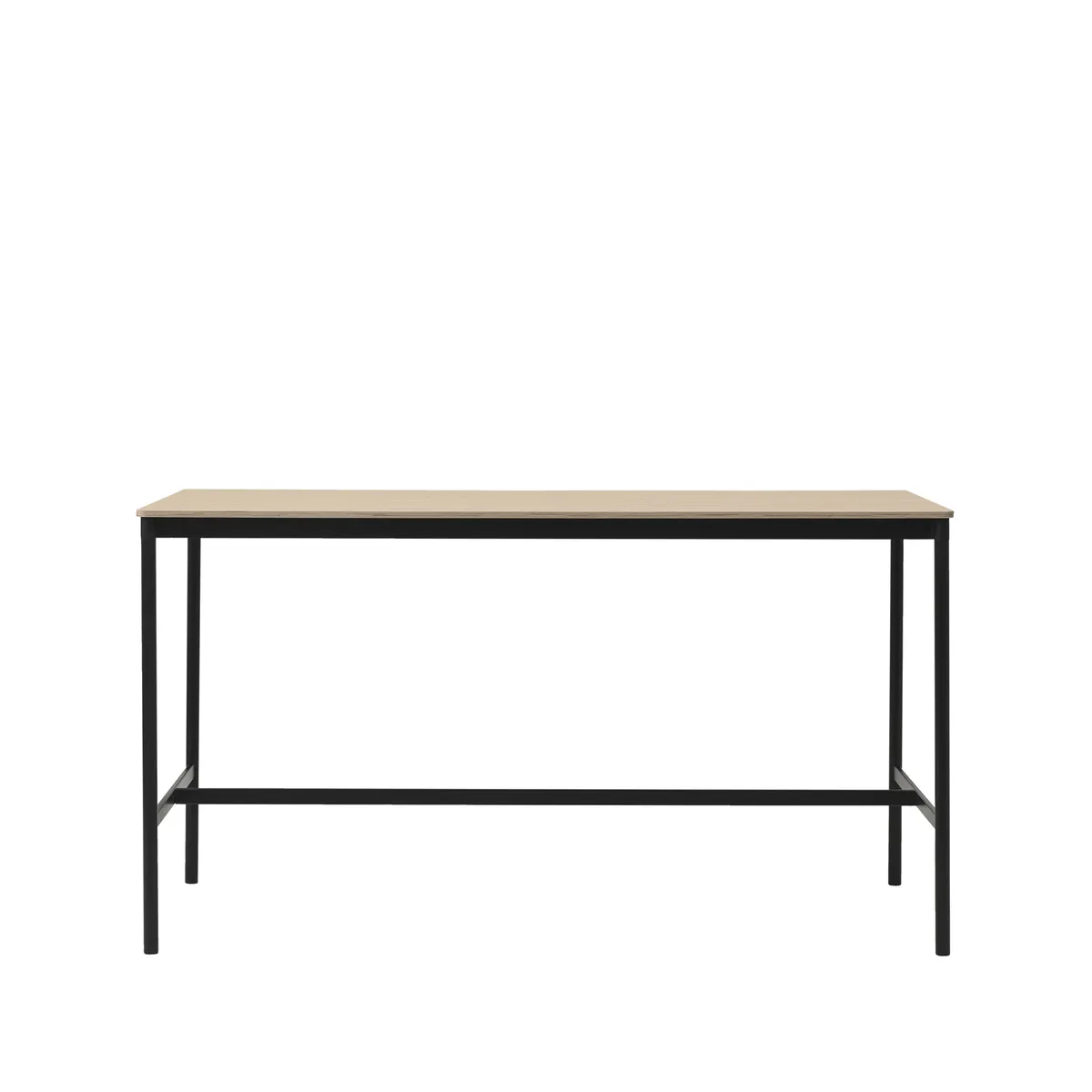 Muuto Base High barbord oak, svart stativ, plywoodkant, b85 l190 h105