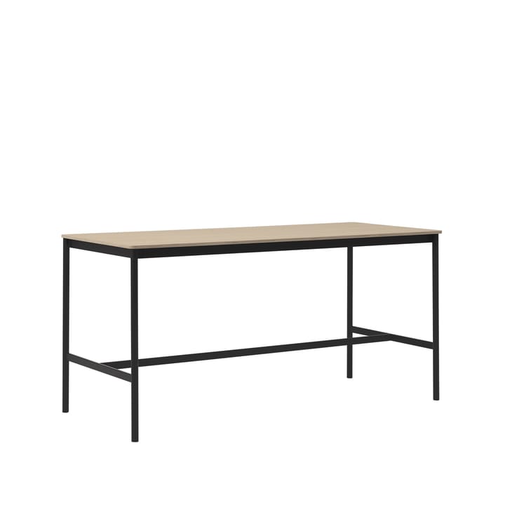 Base High barbord - oak, svart stativ, plywoodkant, b85 l190 h95 - Muuto