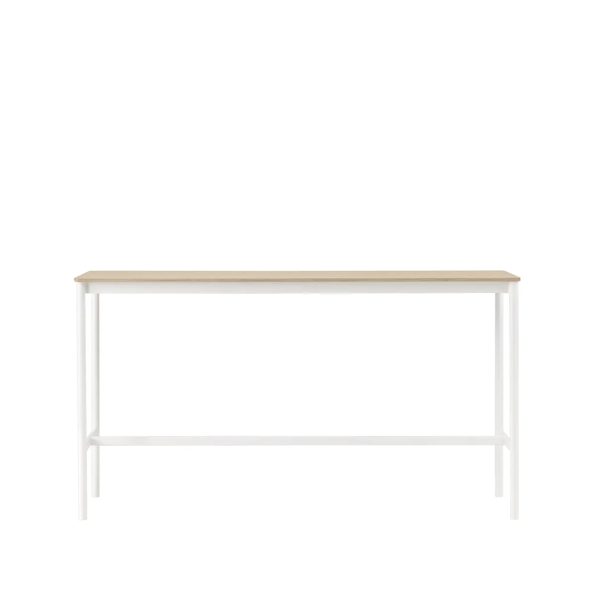 Muuto Base High barbord oak, vitt stativ, plywoodkant, b50 l190 h105