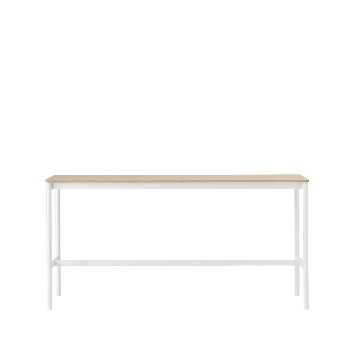 Muuto Base High barbord oak, vitt stativ, plywoodkant, b50 l190 h95