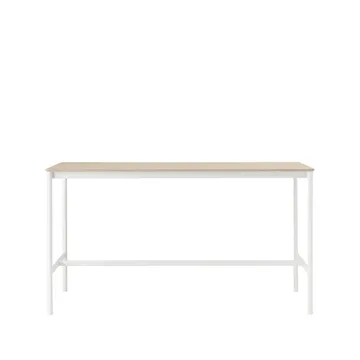 Base High barbord - oak, vitt stativ, plywoodkant, b85 l190 h105 - Muuto