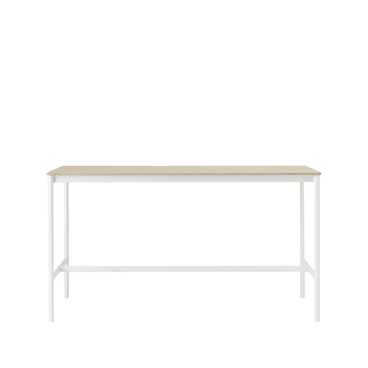 Muuto Base High barbord oak, vitt stativ, plywoodkant, b85 l190 h105