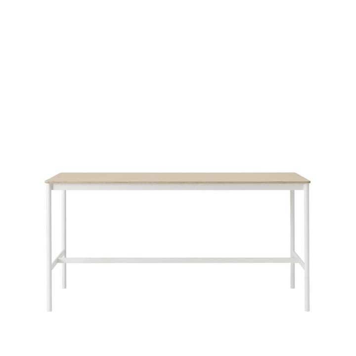 Base High barbord - oak, vitt stativ, plywoodkant, b85 l190 h95 - Muuto