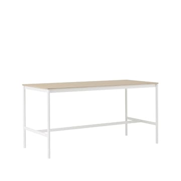 Base High barbord - oak, vitt stativ, plywoodkant, b85 l190 h95 - Muuto