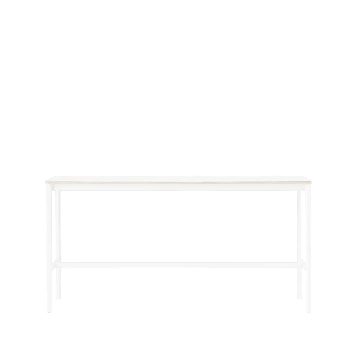 Muuto Base High barbord white laminate, vitt stativ, plywoodkant, b50 l190 h95