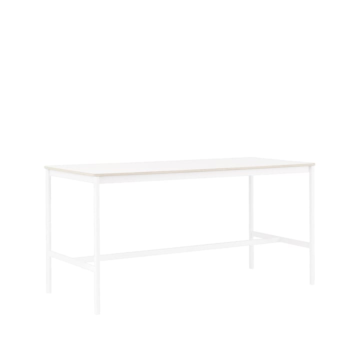 Base High barbord - white laminate, vitt stativ, plywoodkant, b85 l190 h95 - Muuto