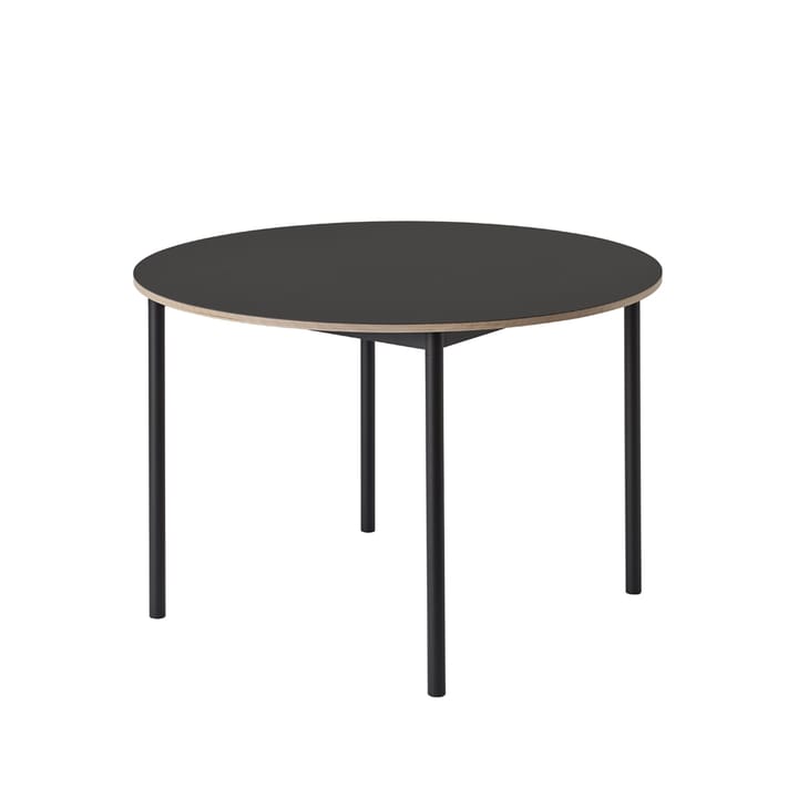 Base matbord runt Ø110 cm - Black linoleum-Plywood-Black - Muuto