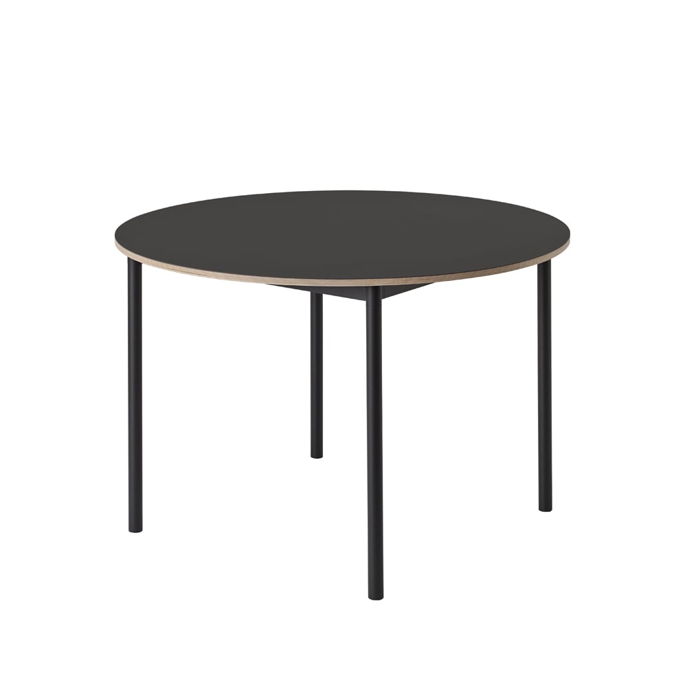 Muuto Base matbord runt 110 cm Black linoleum-Plywood-Black