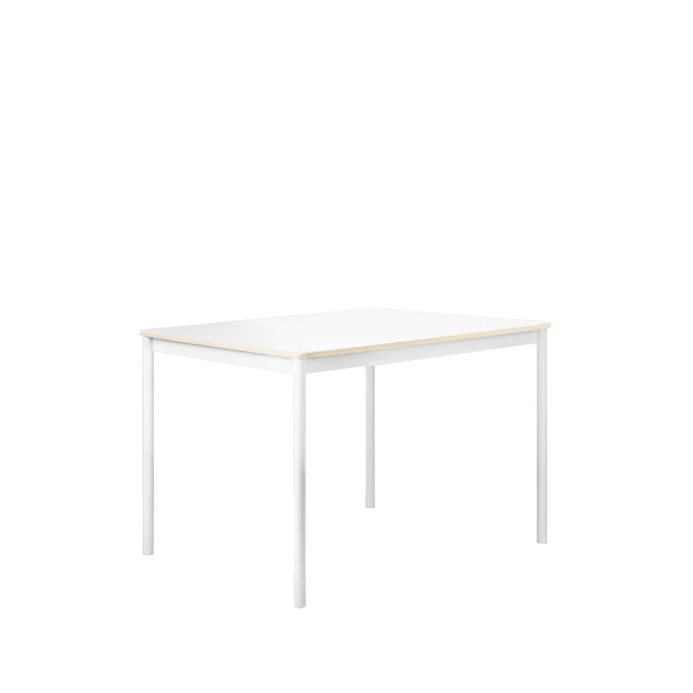 Base matbord, white, plywoodkant, 140x80cm Muuto