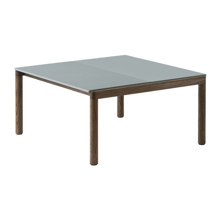 Couple 1 Plain-1 Wavy soffbord 80x84x40 cm - Pale blue-dark oiled oak - Muuto