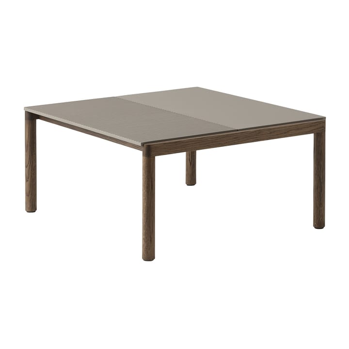 Couple 1 Plain-1 Wavy soffbord 80x84x40 cm - Taupe-dark oiled oak - Muuto